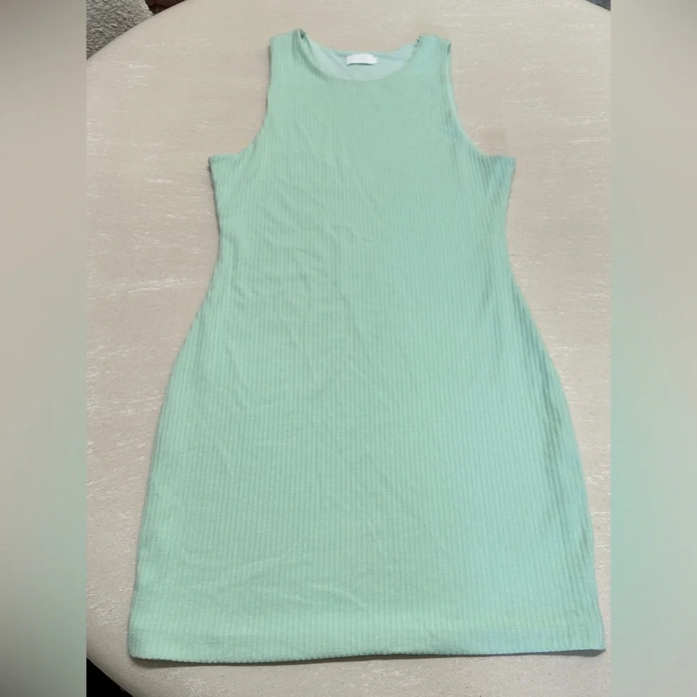 Meshki Pania Ribbed Sleeveless
Bodycon Mini Dress Mint Green Size
Large - Picture 1 of 8